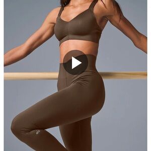 Alo Yoga Olive Sports Bra and Leggings Set